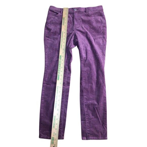 Loft High Rise Skinny Pants Womens 8P Purple Velvet Velour Pockets Stretch Soft - Picture 7 of 9